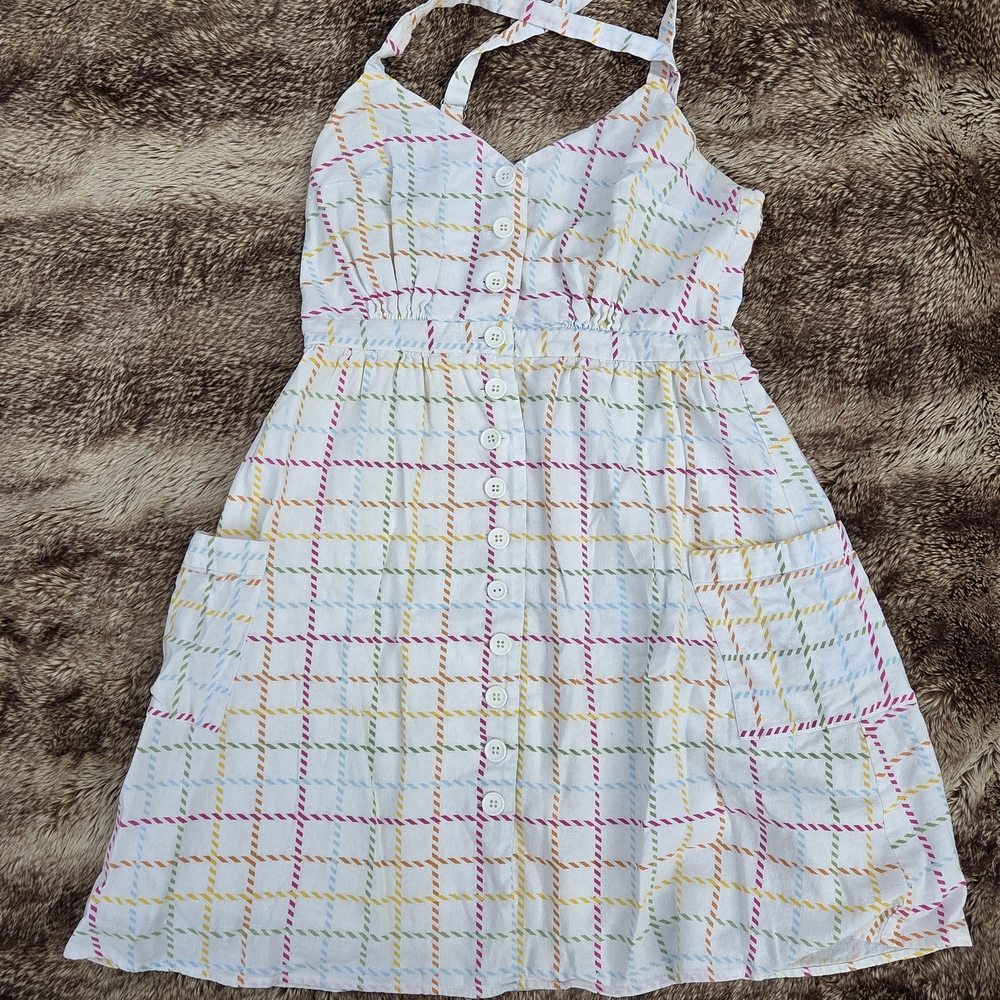 Modcloth Multicolor Summer Dress | Halter Strap Sundress | Soft Cottagecore Look